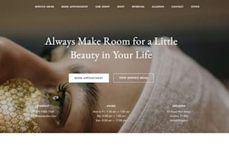 build cosmetic website skincare website wig website beauty salon website in wix