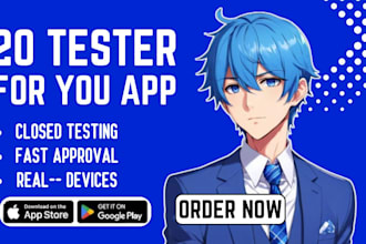 provide 12 to 25 app testers for google play store closed testing app review