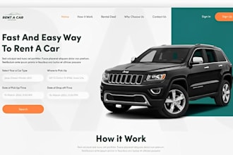 design car detailing website car rental website taxi booking  limousine website