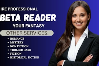 beta read your fantasy, historical novel, thriller dark, mystery manuscript