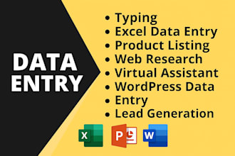 data entry in excel, google sheets, wordpress, and more