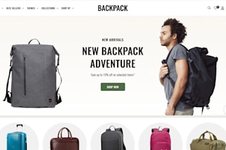 design luggage and travel gear shopify store travels bag store backpacks website