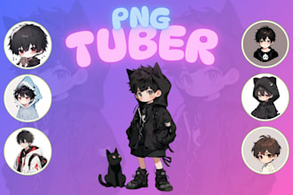 design png tuber model in vtuber anime style for your stream