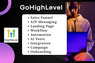 build gohighlevel sales funnel gohighlevel landing page, domain setup, a2p 10dlc