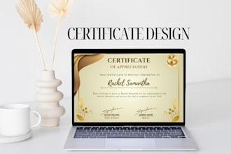 design a certificate for a diploma or business or personal use