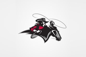 design high school apparel cowboy horse logo