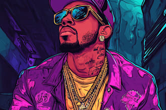 dope cartoon, mixtape or single album cover artwork