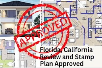 review, sign  permit plan with engineer, mep stamps for florida and california