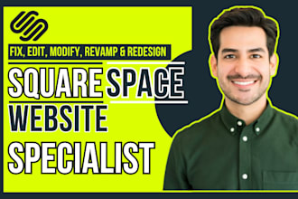 build squarespace website design, fix edit squarespace issues update squarespace