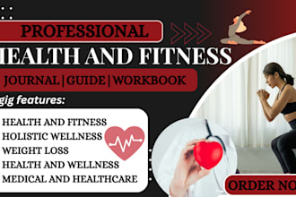 design health and fitness wellness journal guide workbook  lead magnet ebook