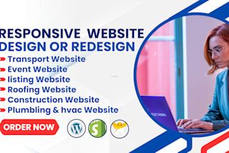 build transportation event listing roofing construction plumbling hvac website