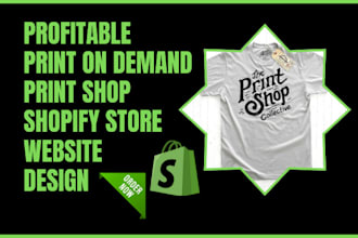 set up profitable print shop shopify store print on demand printful pod website