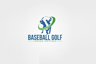 design baseball golf swing method logo