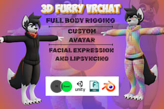 do 3d furry nsfw vrchat, vroid model or avatar animaze, vcee face