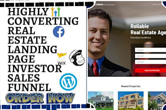 build real estate landing page investor realtor website real estate leads funnel