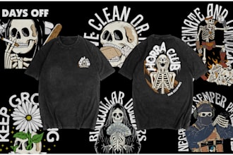 make custom graphic t shirt design for clothing brand