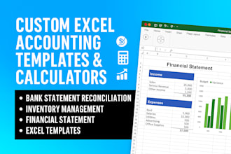 create custom excel, google sheet accounting templates and financial calculators