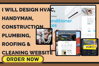 design hvac handyman construction contractor plumbing roofing cleaning website