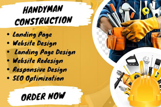 handyman website, construction, pressure washing, remodeling wordpress website