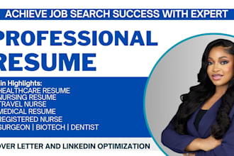 write a professional ats medical nursing healthcare pharmacist resume cv writing