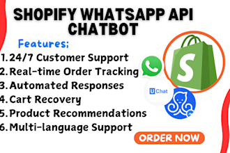 setup shopify whatsapp api ai chatbot for 24,7 customer service cart recovery