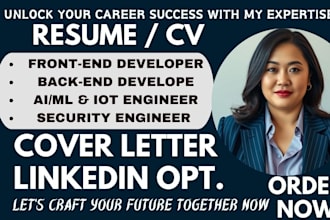 write an ats software developer resume security engineer, front end ai,ml eng CV