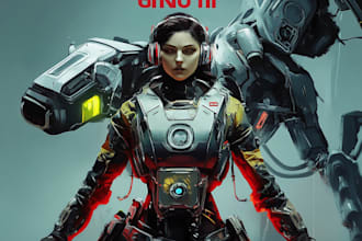 draw a sci fi character illustration or sci fi character