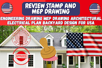 sign stamp architecture plumbing mep site plan 2d drawings hvac framing for USA