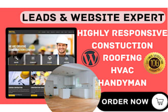 design construction leads contractor solar handyman roofing flooring website