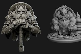 sculpt 3d character model stl file 3d design for 3d printing in zbrush blender