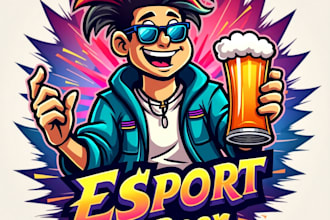 design high quality beer cartoon groovy mascot logo with my fastest delivery