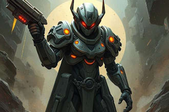 draw sci fi , cyberpunk, mecha, fantasy character design