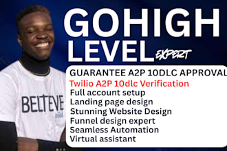 gohighlevel landing page funnel virtual assistant chatbot a2p 10dlc twilio saas