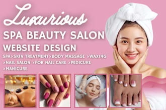 design spa shopify website for body massage treatment waxing nail salon store
