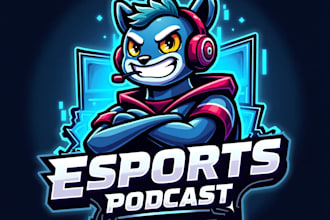 design high quality podcast mascot logo with creative concepts