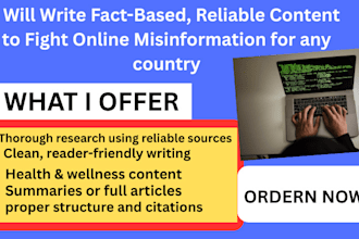 write fact based, reliable content to fight online misinformation