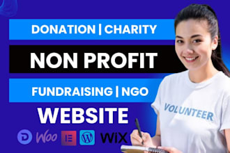 build nonprofit or 501c3 website for donation charity fundraising and ngo
