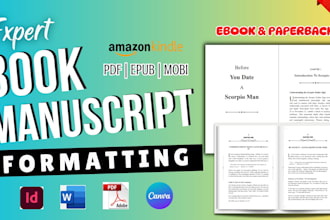 do paperback formatting, manuscript typesetting, google docs ebook formating kdp