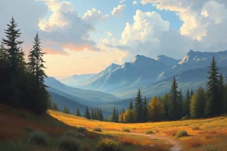 paint a realistic digital landscape, oil painting, art