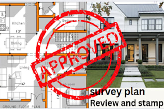 review and stamp california florida survey plan engineering map for city permit
