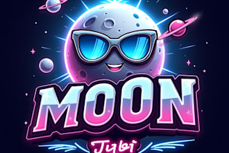 design high quality esport moon sunglasses mascot logo with free source file
