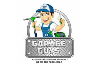 design remarkable garage guys character logo