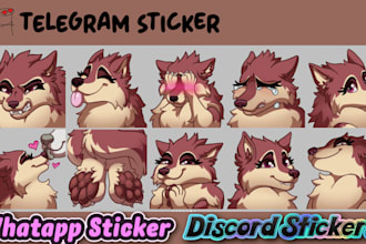 draw telegram sticker, discord sticker, sticker pack, animated sticker, emoji