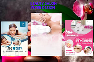 design salon, spa, gym, price menu, price list or flyer