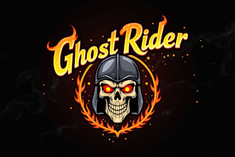 design wonderful ghost rider mascot logo with unlimited revision