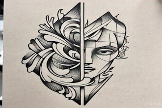 design custom tattoo art illustrations from your memories, custom tattoo design