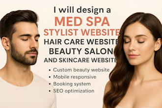 design med spa stylist website hair care website beauty salon skincare website