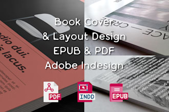 do layout design, cover and epub, PDF, adobe indesign
