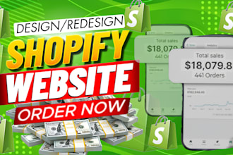 build shopify website, design or redesign shopify store, dropshipping store web