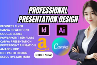 format, design canva powerpoint canva presentation, one pager, executive summary